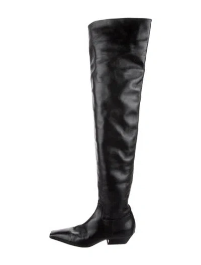 Pre-owned Khaite Leather Boots In Black