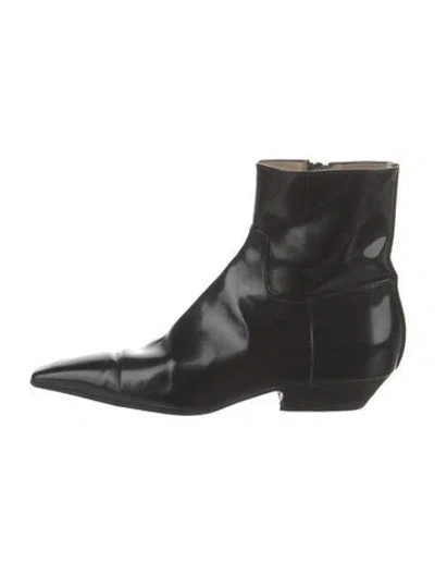 Pre-owned Khaite Leather Boots In Black