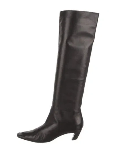 Pre-owned Khaite Leather Boots In Black