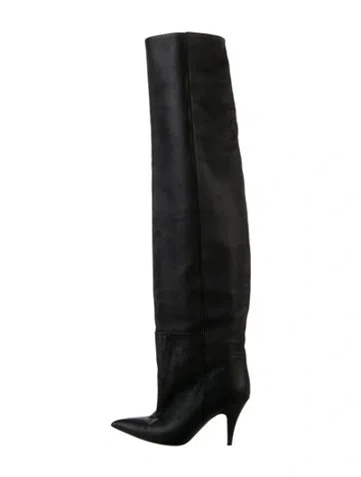 Pre-owned Khaite Leather Boots In Black