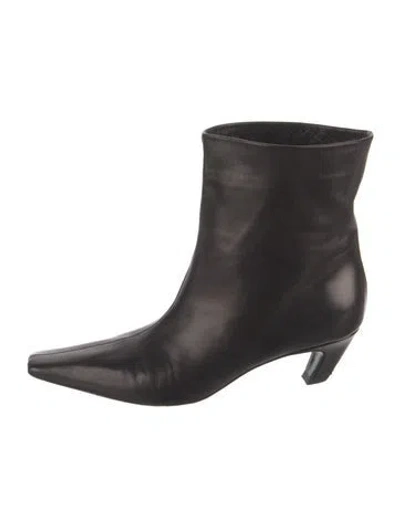Pre-owned Khaite Leather Boots In Black