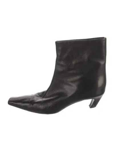 Pre-owned Khaite Leather Boots In Black