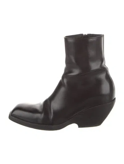 Pre-owned Khaite Leather Boots In Black