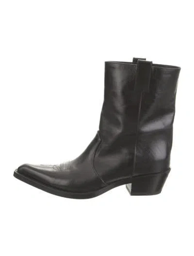 Pre-owned Khaite Leather Boots In Black