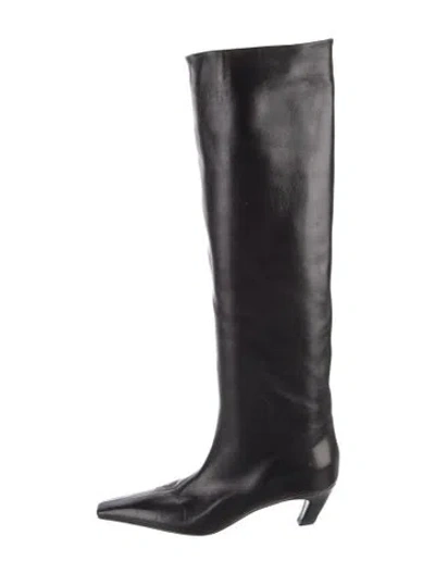 Pre-owned Khaite Leather Boots In Black