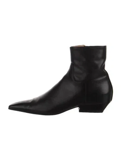 Pre-owned Khaite Leather Boots In Black