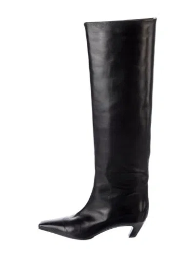 Pre-owned Khaite Leather Boots In Black