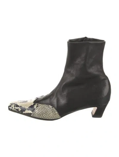 Pre-owned Khaite Leather Boots In Black