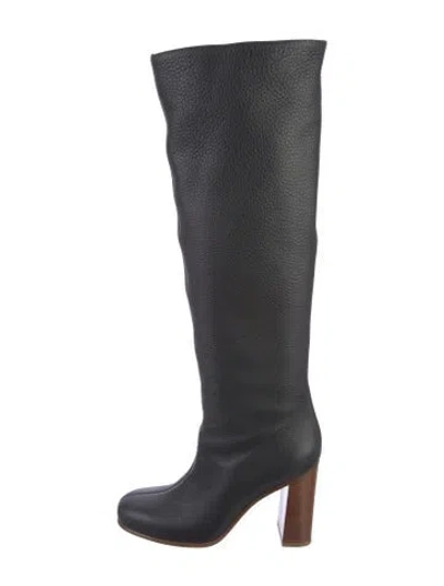 Pre-owned Khaite Leather Boots In Black