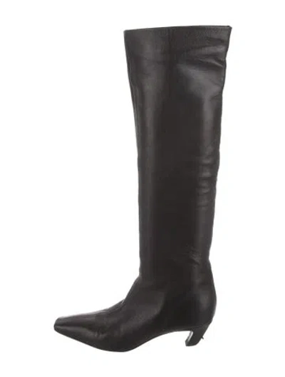 Pre-owned Khaite Leather Boots In Black