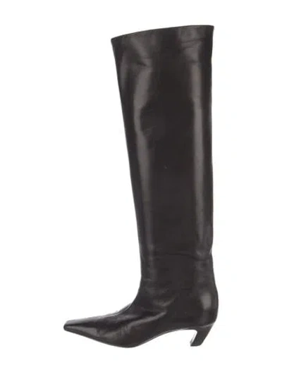 Pre-owned Khaite Leather Boots In Black