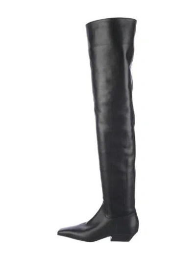 Pre-owned Khaite Leather Boots In Black