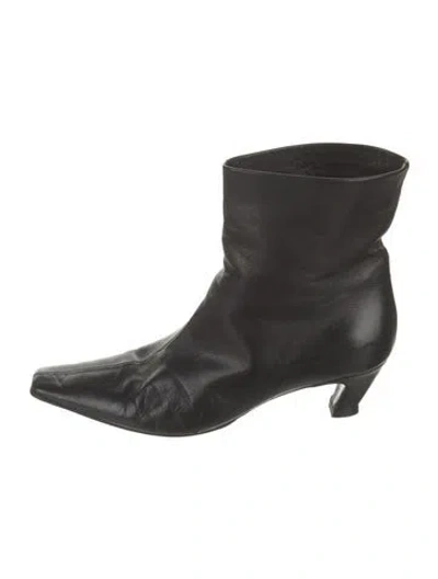 Pre-owned Khaite Leather Boots In Black