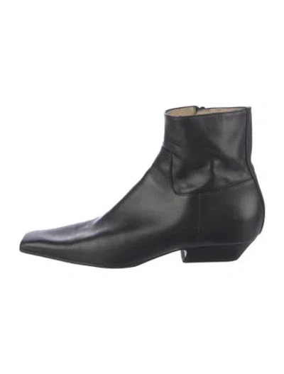 Pre-owned Khaite Leather Boots In Black