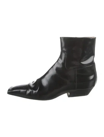 Pre-owned Khaite Leather Boots In Black