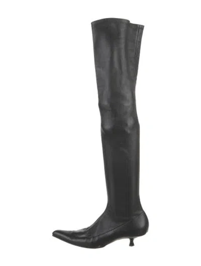Pre-owned Khaite Leather Boots In Black