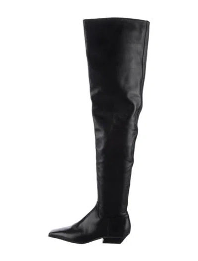 Pre-owned Khaite Leather Boots In Black