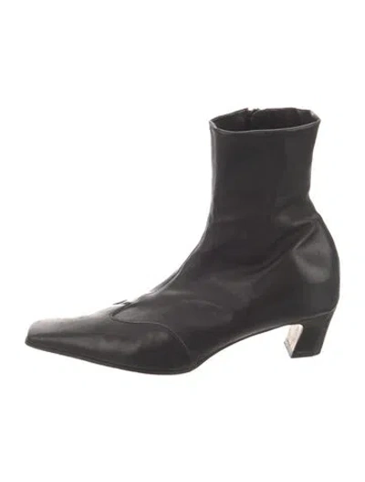 Pre-owned Khaite Leather Boots In Black