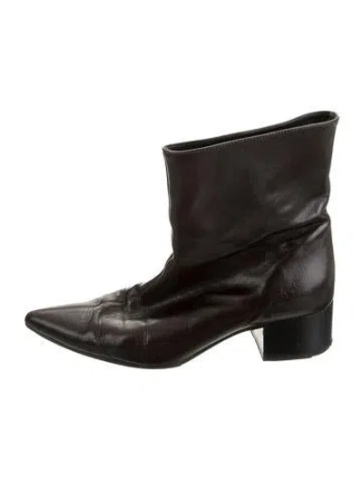 Pre-owned Khaite Leather Boots In Black