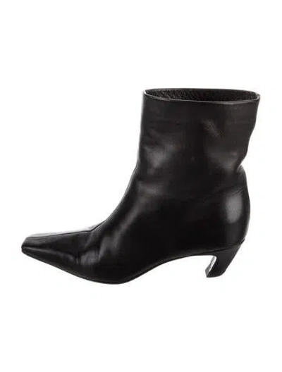 Pre-owned Khaite Leather Boots In Black