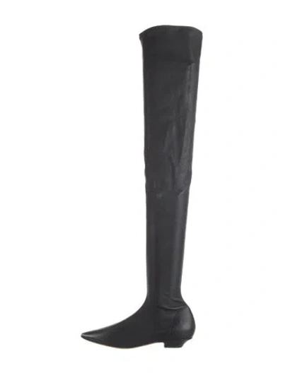 Pre-owned Khaite Leather Boots In Black
