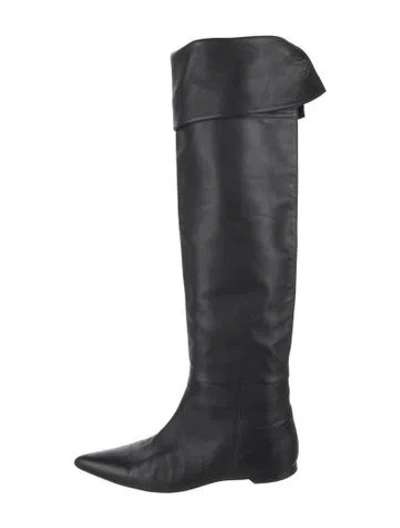 Pre-owned Khaite Leather Boots In Black