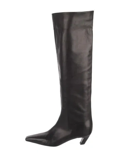 Pre-owned Khaite Leather Boots In Black