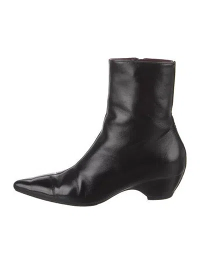 Pre-owned Khaite Leather Boots In Black