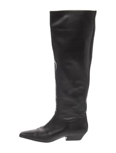 Pre-owned Khaite Leather Boots In Black