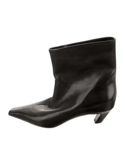 Pre-owned Khaite Leather Boots In Black