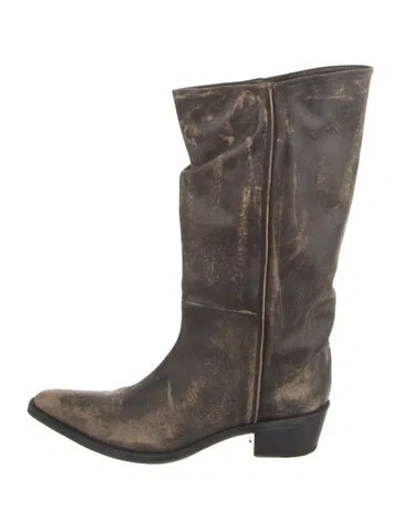 Pre-owned Khaite Leather Boots In Brown