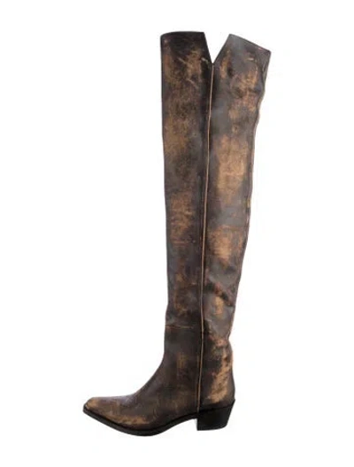 Pre-owned Khaite Leather Boots In Brown