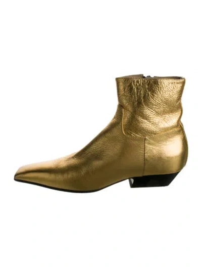 Pre-owned Khaite Leather Boots In Gold