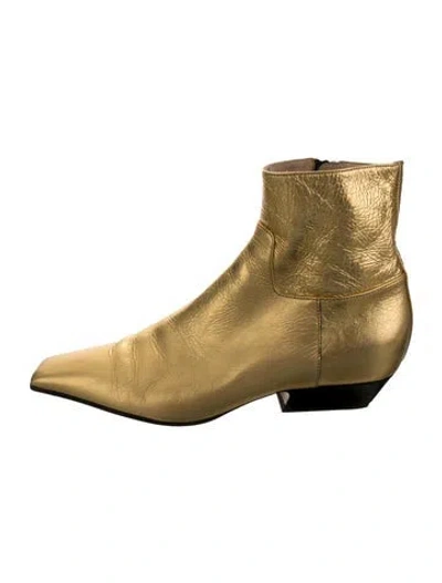 Pre-owned Khaite Leather Boots In Gold