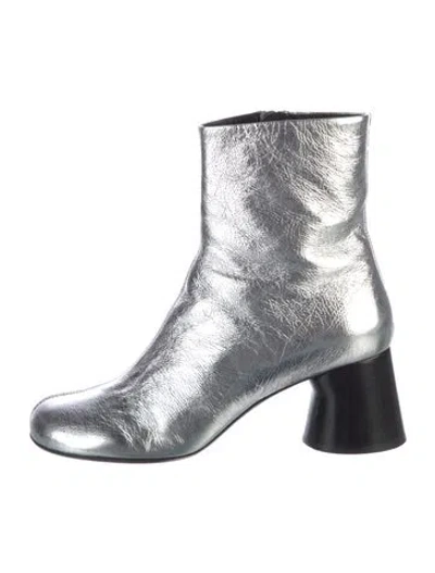 Pre-owned Khaite Leather Boots In Silver