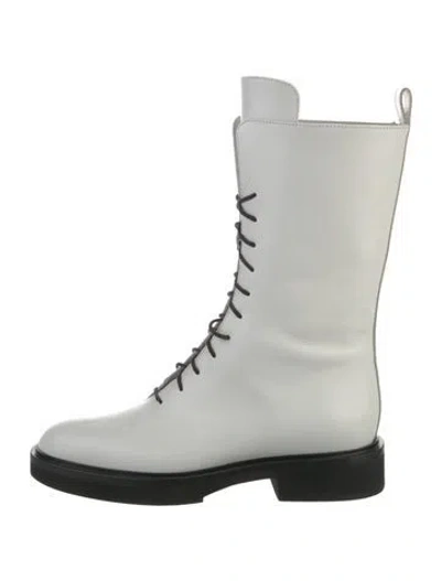 Pre-owned Khaite Leather Boots In White