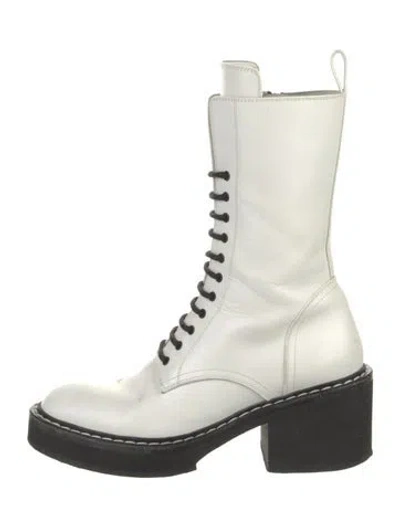 Pre-owned Khaite Leather Boots In White