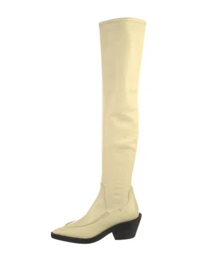 Pre-owned Khaite Leather Boots In Yellow