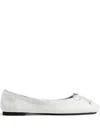 Khaite Leather Bow Ballerina In White