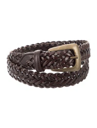 Pre-owned Khaite Leather Braided Accents Waist Belt In Brown