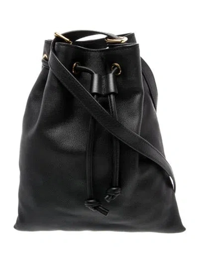 Pre-owned Khaite Leather Bucket Bag In Black