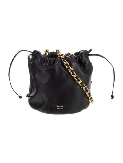 Pre-owned Khaite Leather Bucket Bag In Black
