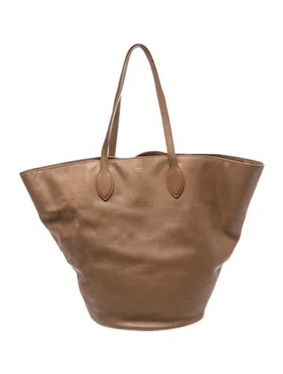 Pre-owned Khaite Leather Bucket Bag In Neutral