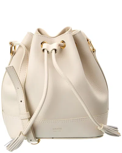 Khaite Leather Bucket Bag In White