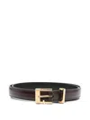 Khaite Leather Buckle Belt In Red