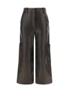 KHAITE LEATHER CAITON PANTS