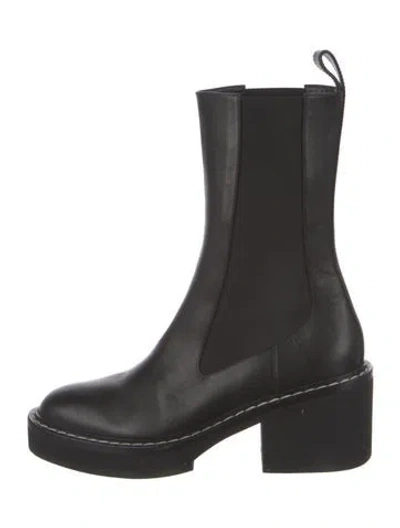 Pre-owned Khaite Leather Chelsea Boots In Black