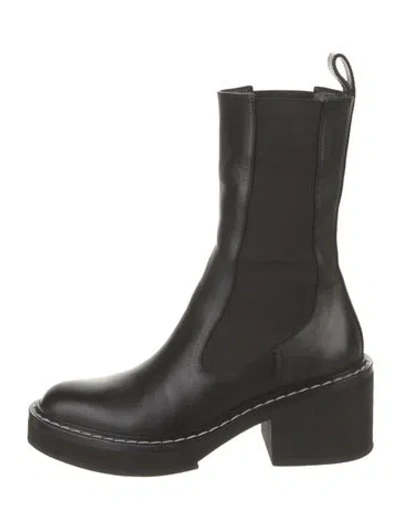 Pre-owned Khaite Leather Chelsea Boots In Black
