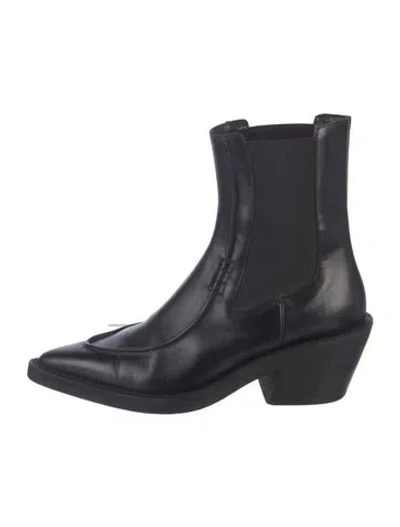 Pre-owned Khaite Leather Chelsea Boots In Black