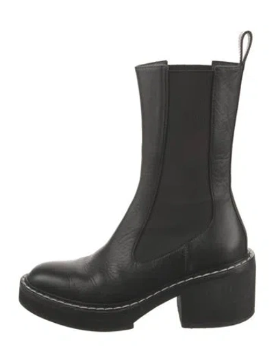 Pre-owned Khaite Leather Chelsea Boots In Black